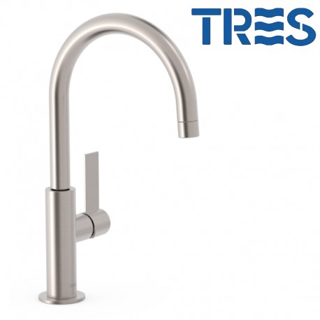 Mitigeur lavabo Acier - TRES 21190501AC