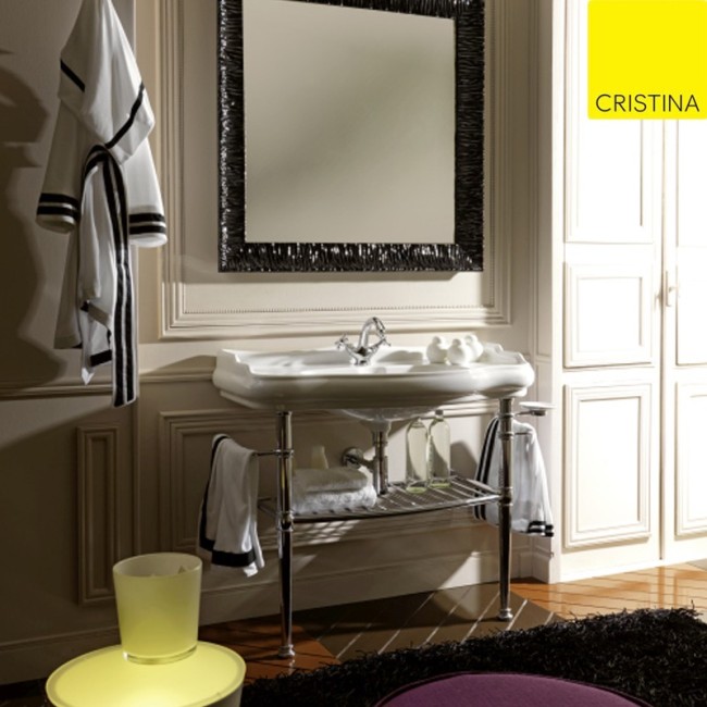 Lavabo en céramique Retro Luxe PARIGI 100cm BLANC BRILLANT  - CRISTINA ONDYNA WPG10509