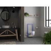 Cuvette suspendue avec broyeur intégré, châssis et habillage Gris Béton - WATERMATIC W40SP Silence BOX