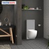 Cuvette suspendue avec broyeur intégré, châssis et habillage Gris Béton - WATERMATIC W40SP Silence BOX