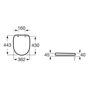Abattant double laqué Debba Wc Blanc - ROCA A8019D200B