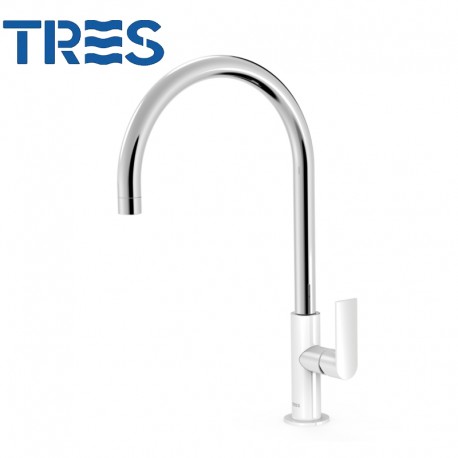 Mitigeur lavabo Blanc Chrome - TRES 20020506BL