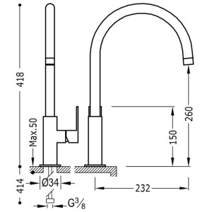 Mitigeur lavabo Blanc Chrome - TRES 20020506BL