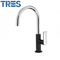 Mitigeur lavabo Noir Chrome - TRES 20020505NE