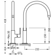 Mitigeur lavabo Noir Chrome - TRES 20020506NE