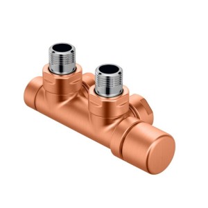 Kit P CUIVRE robinetterie thermostatisable en H coude tête à droite monotube / bitube chromé - ACOVA 839280