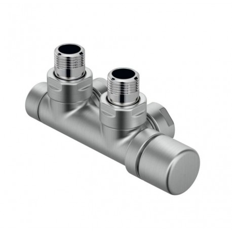 Kit P ALUMINIUM robinetterie thermostatisable en H coude tête à droite monotube / bitube chromé - ACOVA 839320