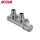Kit P ALUMINIUM robinetterie thermostatisable en H coude tête à droite monotube / bitube chromé - ACOVA 839320