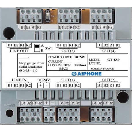 Distributeur d'étages 4 directions pour alim. ps2420dm pour moniteurs gt wi-fi - AIPHONE GT4ZP 