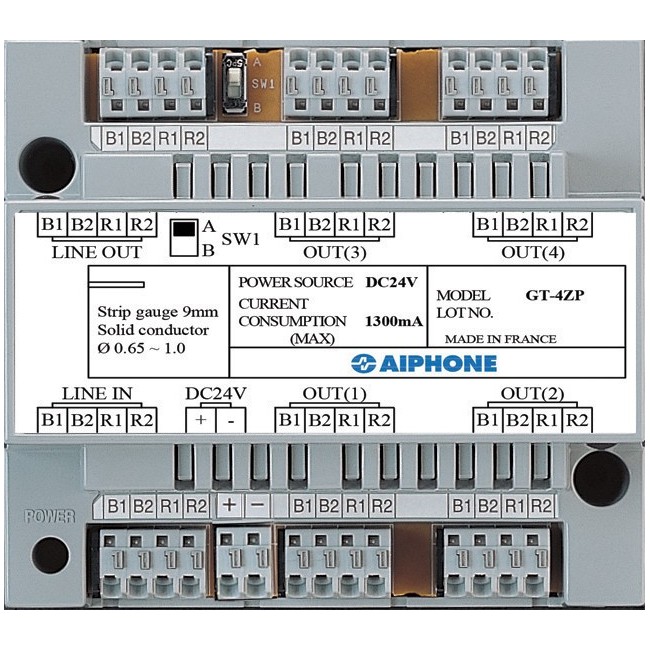 Distributeur d'étages 4 directions pour alim. ps2420dm pour moniteurs gt wi-fi - AIPHONE GT4ZP 