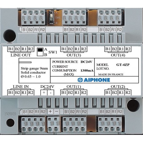 Distributeur d'étages 4 directions pour alim. ps2420dm pour moniteurs gt wi-fi - AIPHONE GT4ZP 