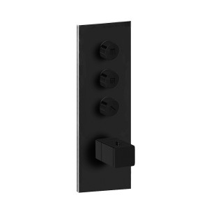 Façade Thermo Twist thermostatique 3 sorties Noir Mat Quadri - CRISTINA ONDYNA XQ61313