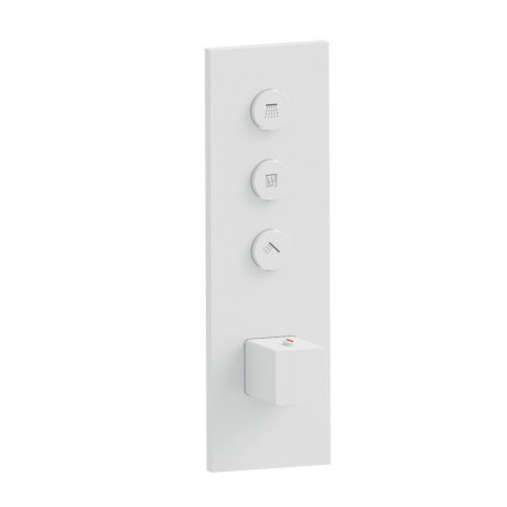 Façade Thermo Twist thermostatique 3 sorties Blanc Mat Quadri - CRISTINA ONDYNA XQ61324