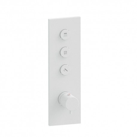 Façade Thermo Twist thermostatique 3 Sorties Blanc Mat - CRISTINA ONDYNA XT61324