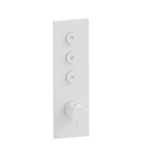 Façade Thermo Twist thermostatique 3 Sorties Blanc Mat - CRISTINA ONDYNA XT61324