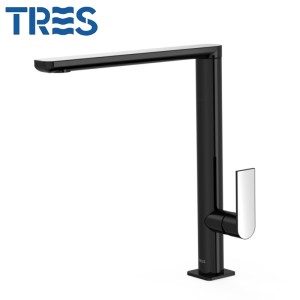 Mitigeur lavabo noir chrome - TRES 20020503NE