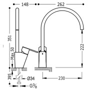 Mitigeur cuisine évier Chrome  - TRES 181341