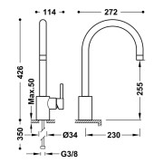 Mitigeur cuisine évier chrome  - TRES 162440