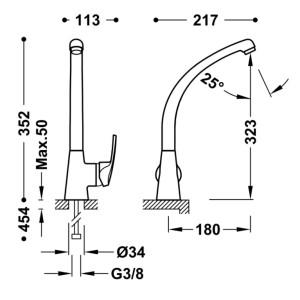 Mitigeur cuisine évier Chrome - TRES 17044702