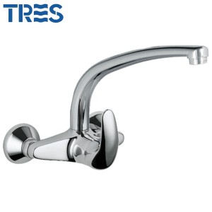 Mitigeur évier mural  Chrome - TRES 172420