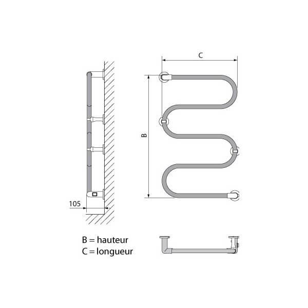 Sèche-Serviettes Electrique Step-E chromé 3 hauteurs au choix