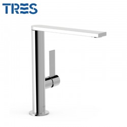 Mitigeur lavabo chrome bec 34x10 mm. - TRES 21130501