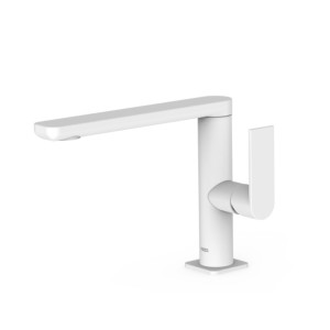 Mitigeur lavabo blanc mat bec 35x15 mm.  - TRES 20020501BM