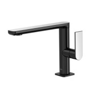 Mitigeur lavabo noir chrome bec 35x15 mm.  - TRES 20020501NE