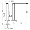 Mitigeur lavabo acier bec 34x10 mm. - TRES 21140501AC