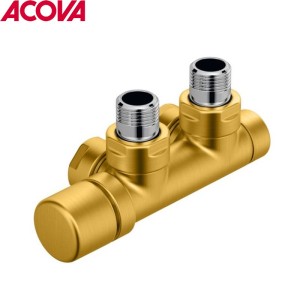 Kit Q LAITON robinetterie thermostatisable en H coude tête à gauche monotube / bitube  - ACOVA 839310