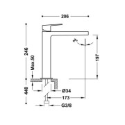 Mitigeur lavabo Acier - TRES 21120301AC