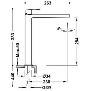 Mitigeur lavabo Blanc Mat - TRES 21180301BM