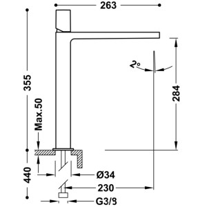 Mitigeur lavabo Noir Métallisé - TRES 21180302KM