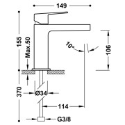 Mitigeur lavabo Or 24K - TRES 21110302OR