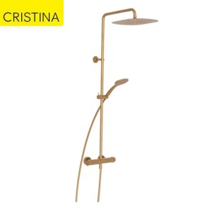 Colonne de douche thermostatique complète Foil Or Brossé - CRISTINA ONDYNA FL48696P