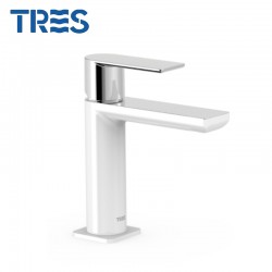 Mitigeur lavabo Blanc Chrome - TRES 20010301BL