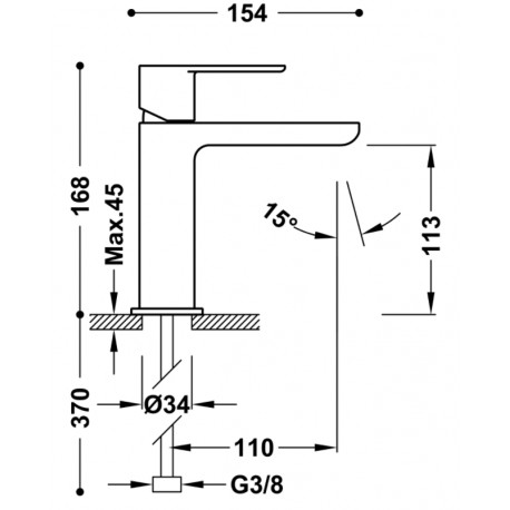 Mitigeur lavabo Blanc Chrome - TRES 20010301BL