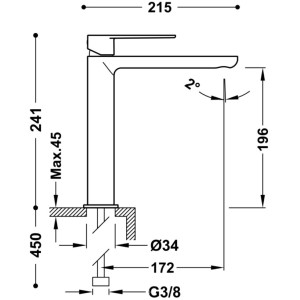Mitigeur lavabo Noir Chrome - TRES 20020303NE