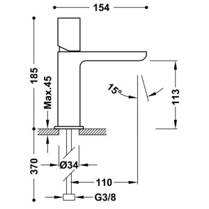 Mitigeur lavabo Blanc Chrome - TRES 20010302BL