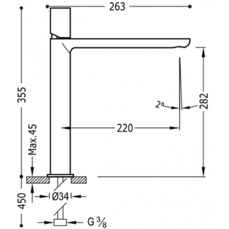 Mitigeur lavabo Noir Chrome - TRES 20020306NE