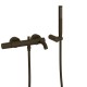 Mitigeur bain Douchette à main anticalcaire avec support orientable Noir métallisé brossé - TRES 26117001KMB