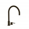 Lavabo mitigeur sur gorge Noir Métallisé Brossé STUDY - TRES 26110501KMB