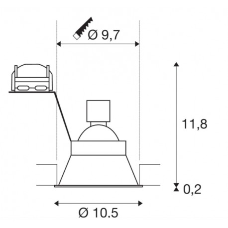 Plafonnier encastré HORN-T rond blanc inclinable - SLV 113141