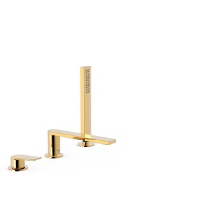 Mitigeur bain d’étagère 
avec douchette anticalcaire.
· Débit : 3 bar – 13 l/min  - TRES 21116101OR 