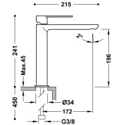 Mitigeur lavabo Blanc Chrome - TRES 20020303BL