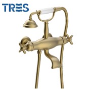 Mélangeur Bain‑douche thermostatique Laiton Vieilli Mat  - TRES 24217609LM