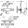 Mélangeur Bain‑douche thermostatique Laiton Vieilli Mat - TRES 24217609LM