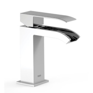 Mitigeur lavabo robinet cascade Blanc Chrome - TRES 00611001BL