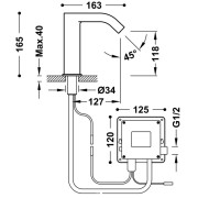 Robinet électronique de lavabo une seule eau Chromé - TRES 39210305