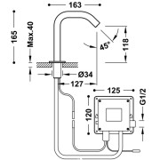 Robinet électronique de lavabo une seule eau Chromé - TRES 39210303